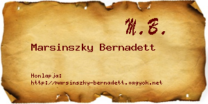Marsinszky Bernadett névjegykártya